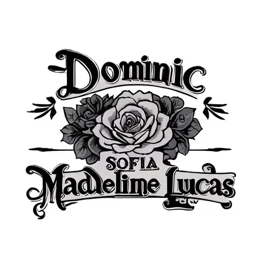"Dominic Sofia Madeline Lucas" neo traditional tattoo tattoo design idea