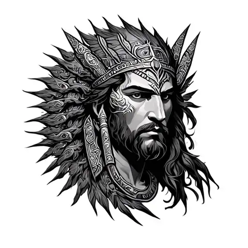 Sumarian gods enki tattoo design idea