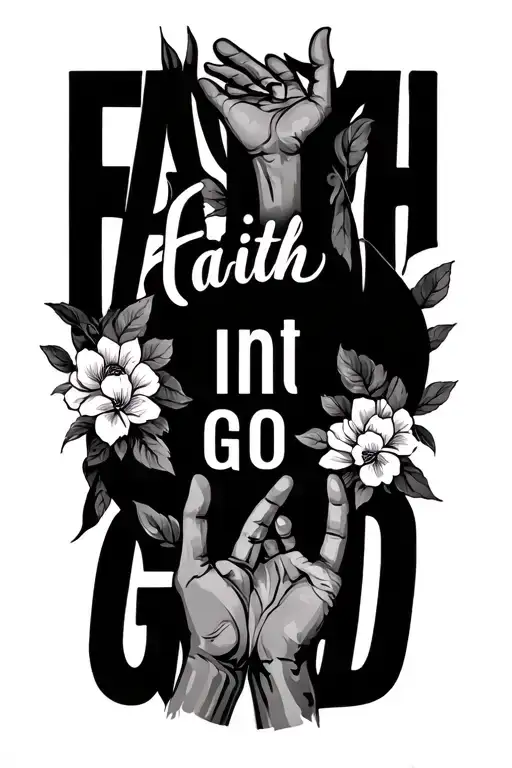 Hands, Faith in God, Text that Say tattoo design idea