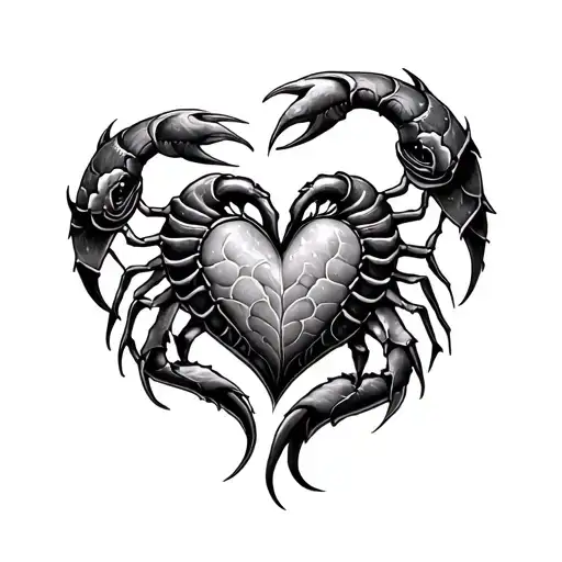 Scorpio Pisces heart feminine tattoo design idea