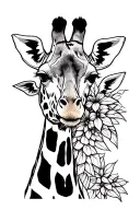 giraffe outline tattoo design idea