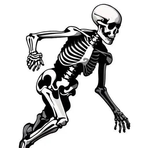 Running Skeleton tattoo design idea
