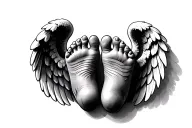 Baby Feet With Angel Wings tattoo design idea