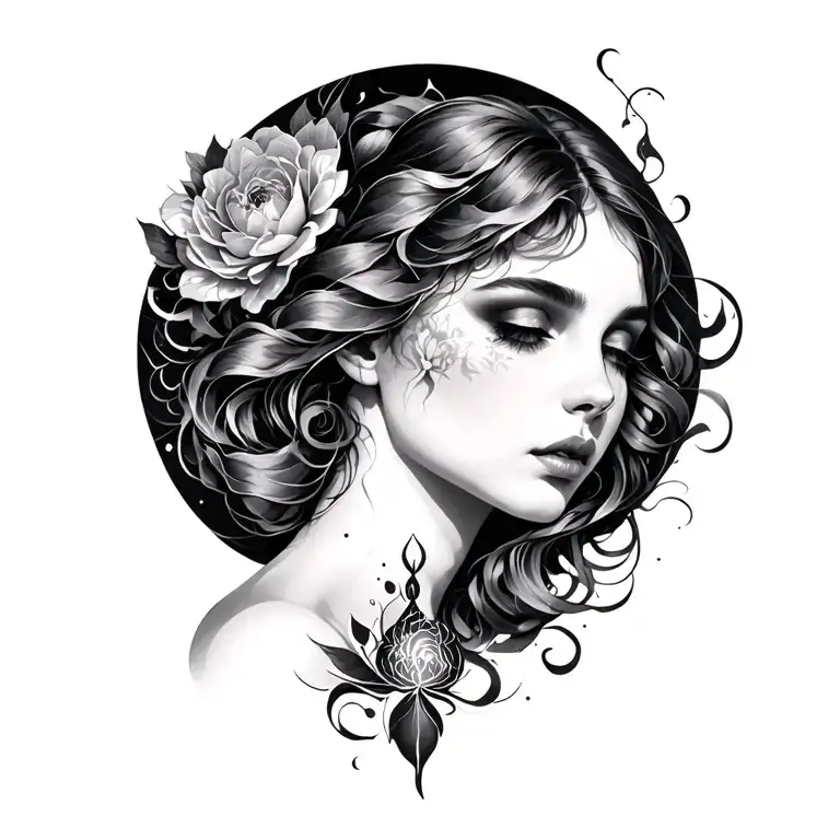 Dark Feminine Energy tattoo design idea