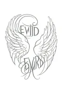 the name edward with angel wings  tattoo design idea
