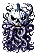 jack o lantern, tentacles, eldritch, deep space tattoo design idea