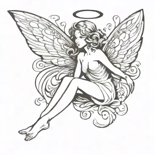 whimsical fairy angel vibe tattoo tattoo design idea