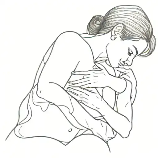 woman being choked tattoo design idea