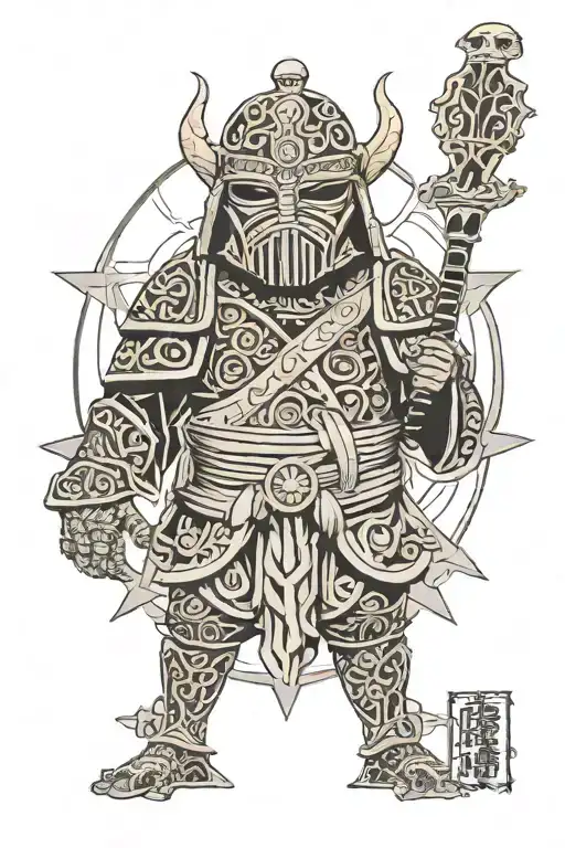 star wars, villain, celtic patterns inspired tattoo design idea