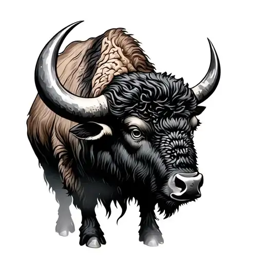 Buffalo in a Storm tattoo design idea