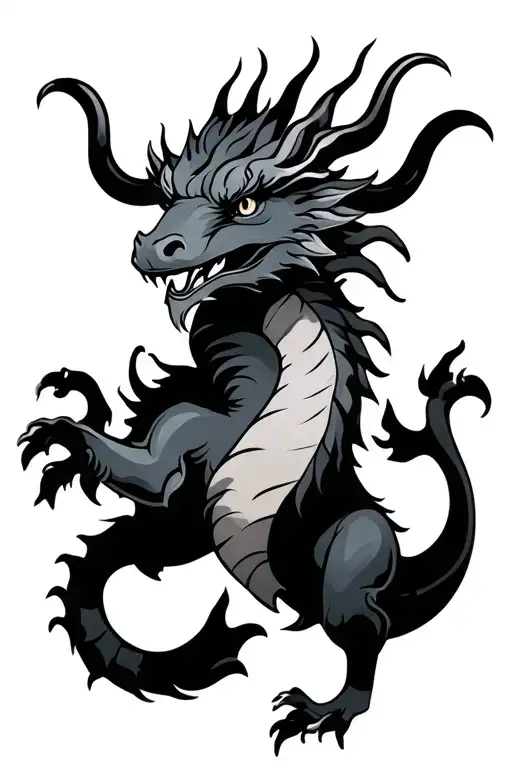 welsh, year of dragon, taurus tattoo design idea