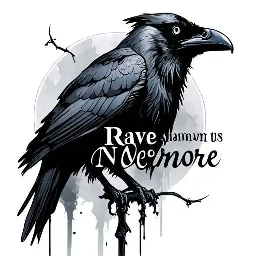 raven nevermore words misty tattoo design idea