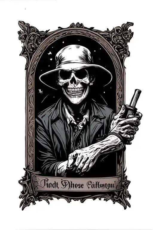 tombstone movie arm sleeve tattoo design idea