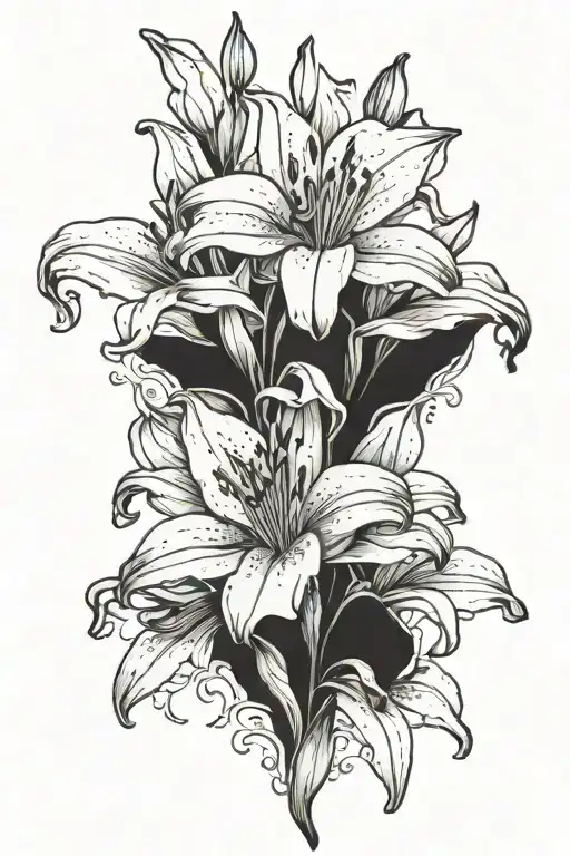 lillies tattoo design idea