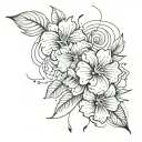 flash tattoo easy line work pulling tattoo design idea