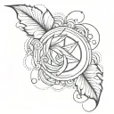 flash tattoo easy line work pulling tattoo design idea