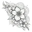 flash tattoo easy line work pulling tattoo design idea