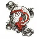 moon-with-liquid-blood-flows-down-half cyber sigilism many many many many curves lines, detailed horror, blood tattoo design idea