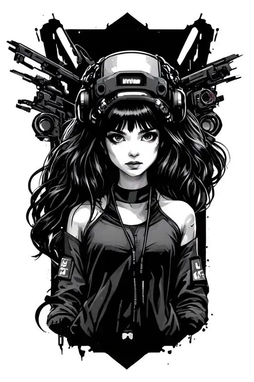 Cyberpunk Edgerunner rebecca tattoo design idea