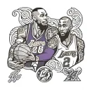 lebron kobe bryant logo tattoo design idea