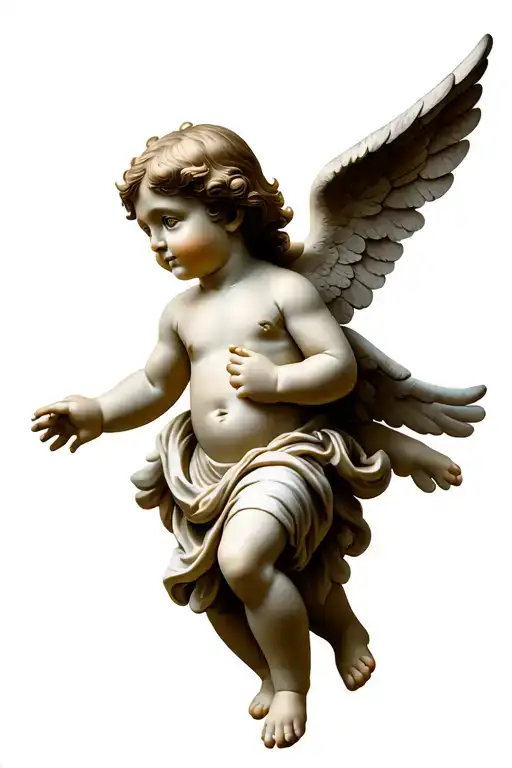 a small cherub angel tattoo design idea