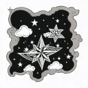 clouds stars forming the shape tattoo design idea