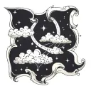 clouds stars forming the shape tattoo design idea