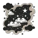 clouds stars forming the shape tattoo design idea