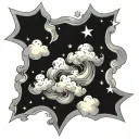 clouds stars forming the shape tattoo design idea