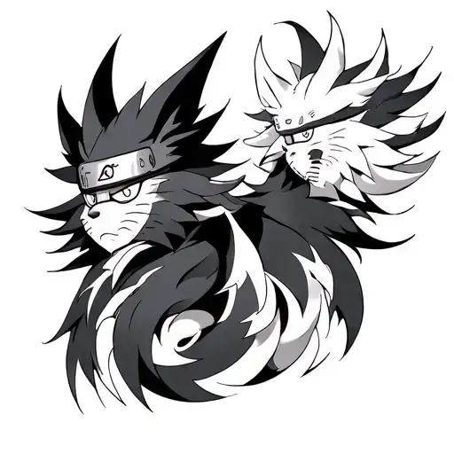 Kurama and naruto tattoo design idea