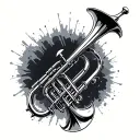 trombone tattoo design idea