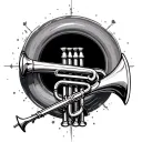trombone tattoo design idea