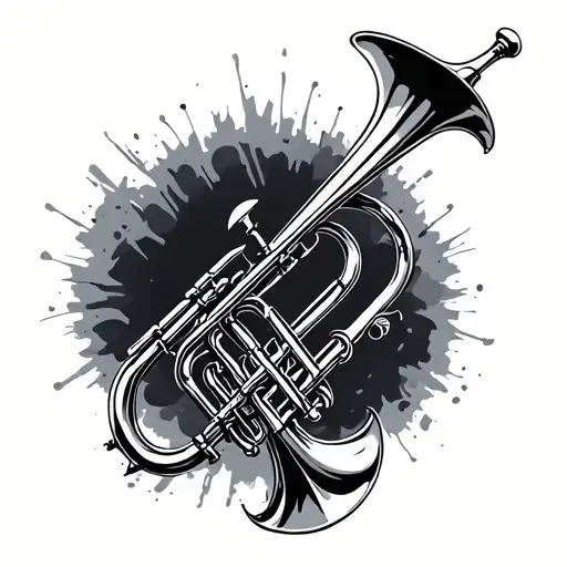 trombone tattoo design idea