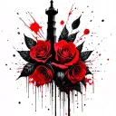 stephen king dark tower with roses tattoo design idea