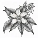 cattleya trianae orchid vine wrapping tattoo design idea