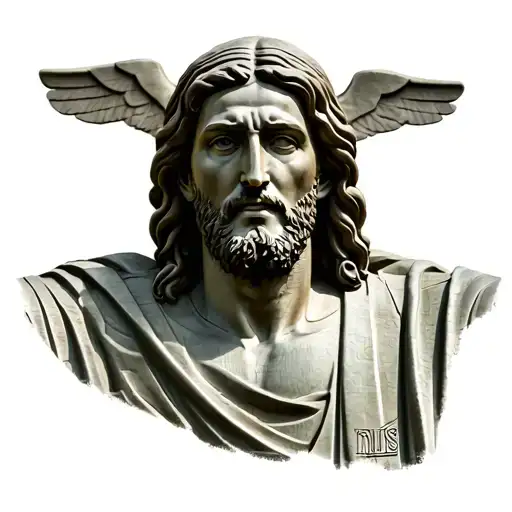 Christ the Redeemer statue with Messi's face tattoo design idea