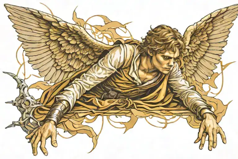 fallen angel anakin skywalker tattoo design idea
