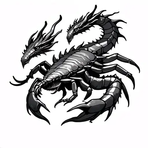 scorpion dragon wrapped tattoo design idea