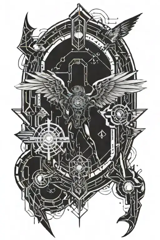 arch angel michael tattoo design idea