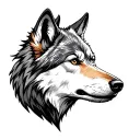 wolf face tattoo design idea