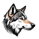 wolf face tattoo design idea