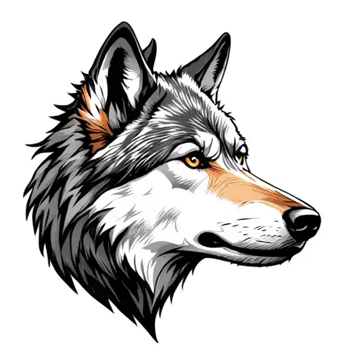 wolf face tattoo design idea