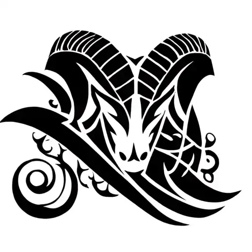 Aries zodiac sign Damian Priest in black tattoo design idea