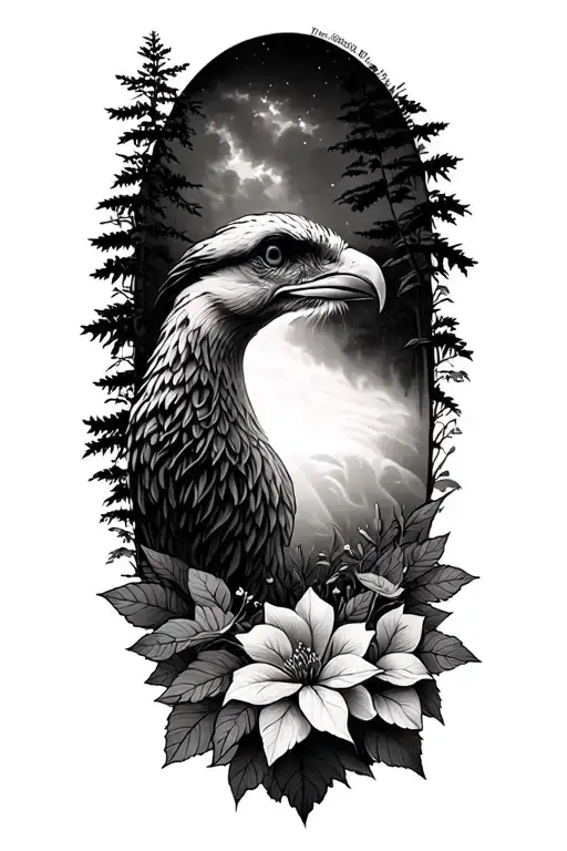 nature memorial for grandfather tattoo design idea