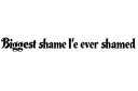 "Biggest shame I've ever shamed" tattoo design idea