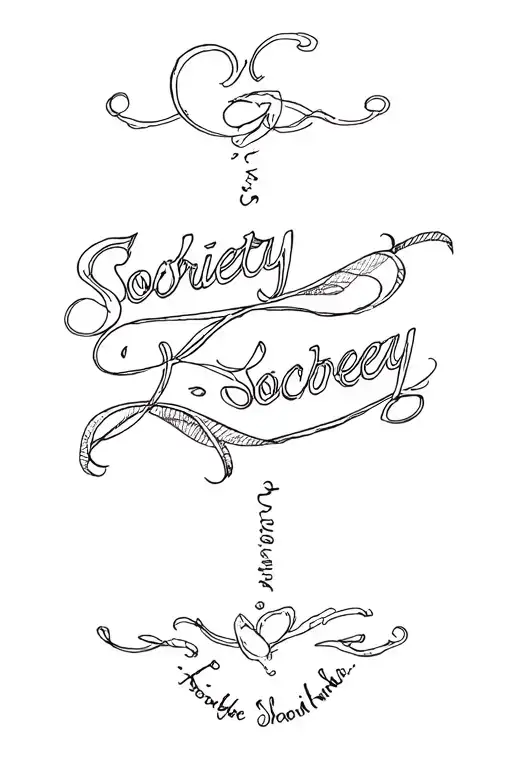Sobriety, recovery 3 kids name tattoo design idea