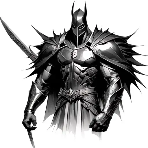 Dark Fantasy Knight tattoo design idea