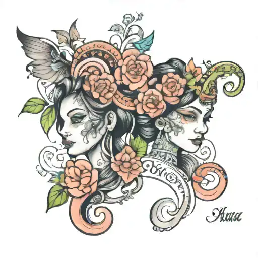 My daughters names patience and alinda tattoo design idea