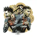 messi and neymar tattoo design idea