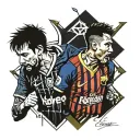 messi and neymar tattoo design idea